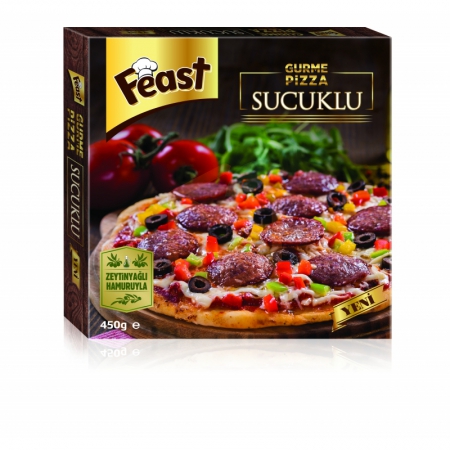 Feast Gurme Dondurulmuş Sucuklu Pizza 450 Gr. (min. 2 Paket)  | Gıda Ambarı