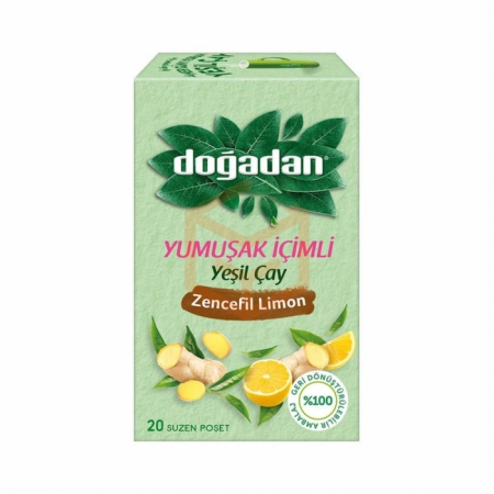 Doğadan Yumuşak İçimli Yeşil Çay Zencefil Limon 20li Paket